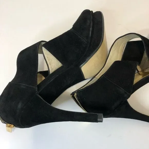 Michael Kors black peep toe platform 5in heels size 10 - Picture 15 of 16